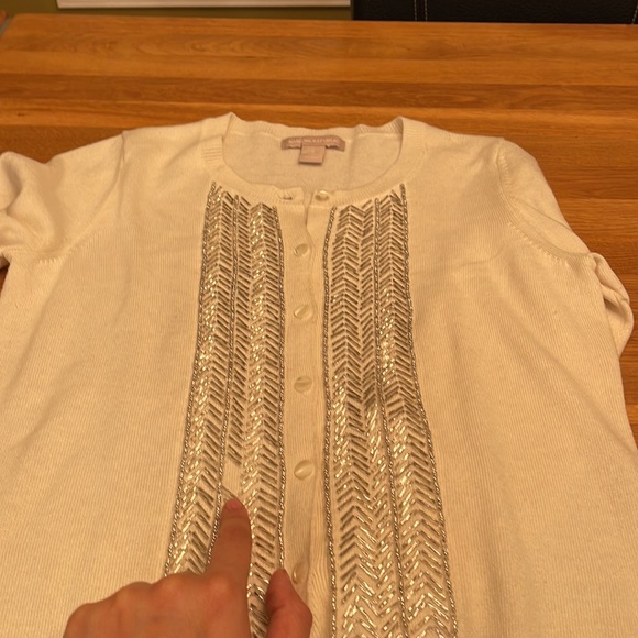 Banana Republic ivory beaded cardigan - Picture 6 of 6